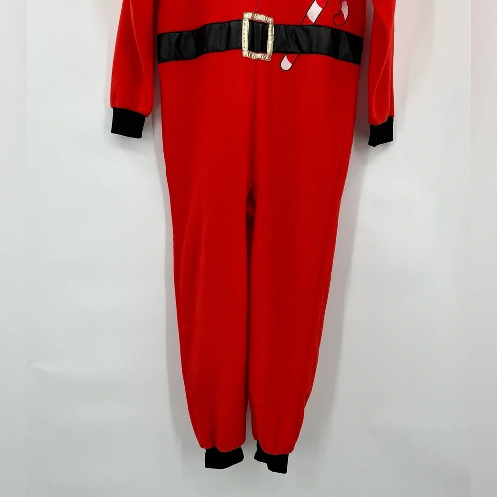Kids SantaClaus Fleece Onesie Christmas Pajamas Cozy Holiday festive winter L/XL